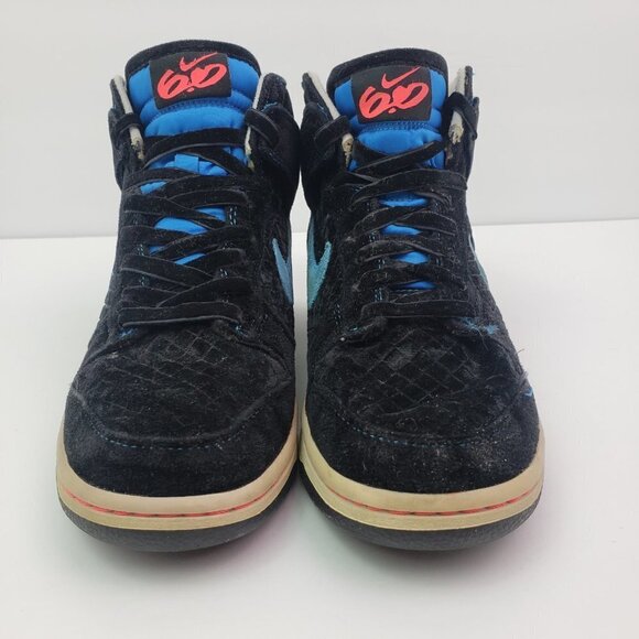 Nike Dunk High 6.0 Womens Size 6 Black Velvet Neon Sneaker Shoes 342257-002 - Picture 2 of 11
